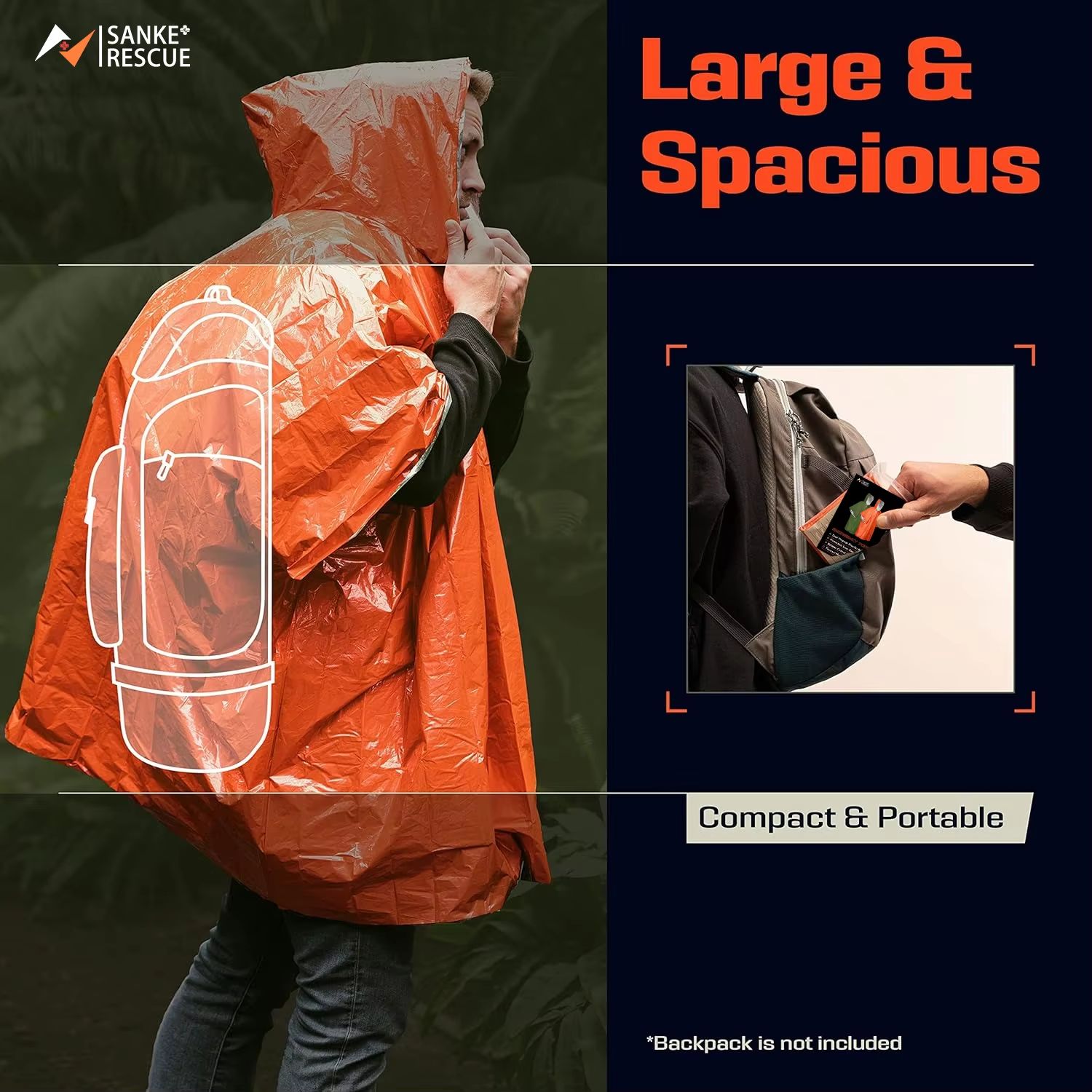 Emergency Rain Poncho Thermal  - огляд і ціна Emergency Poncho Rain
